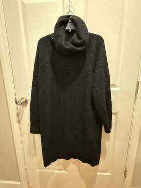 LOFT Plus Black Flecked Cowl Neck Tunic Sweater